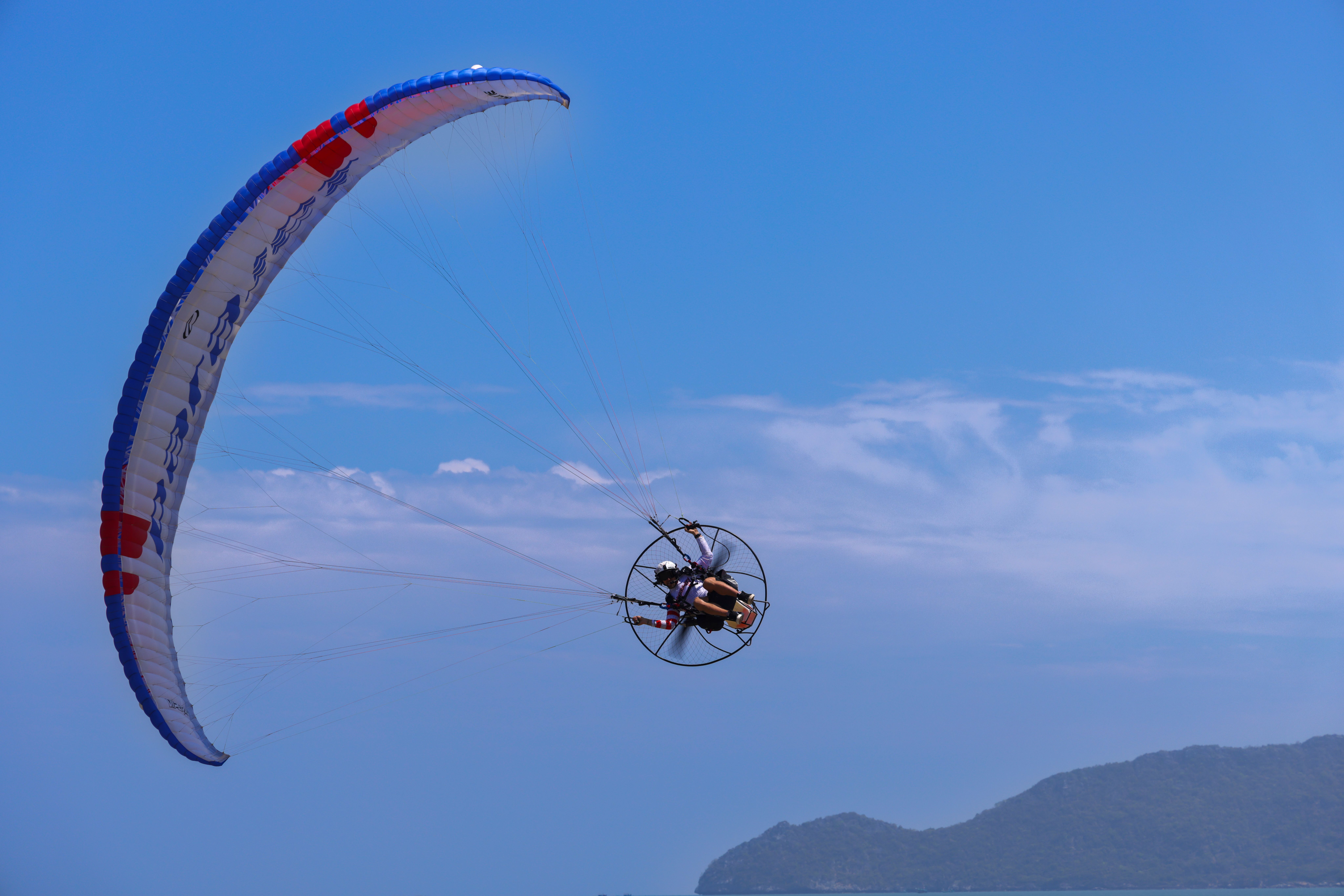 Paramotor vela azul